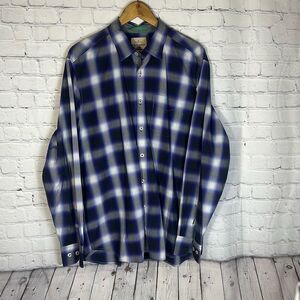 Tommy Bahama Jeans Plaid Western Country Button Down Shirt size L Large